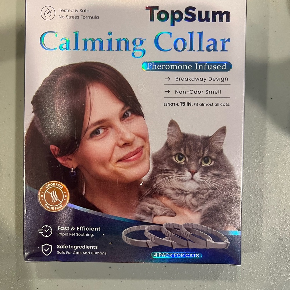 TopSum Calming Collar for Cats - Gray Pheromone Infused NWT